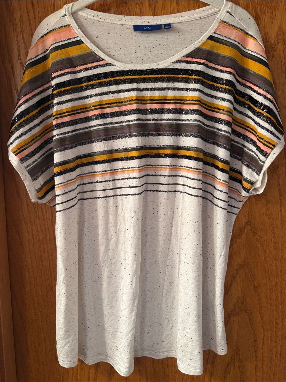 Apt. 9 White Short Sleeve Tee with some shimmer!